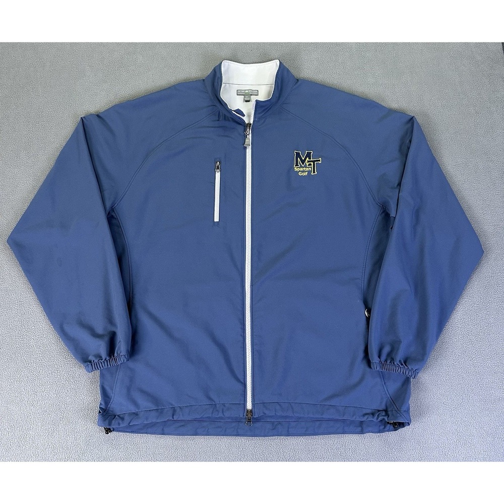 Peter Millar Windbreaker Jacket Mens XL Blue Element 4 Crown Performance Golf
